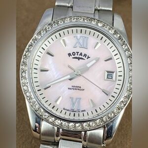 Rotary Silver and Pink Watch